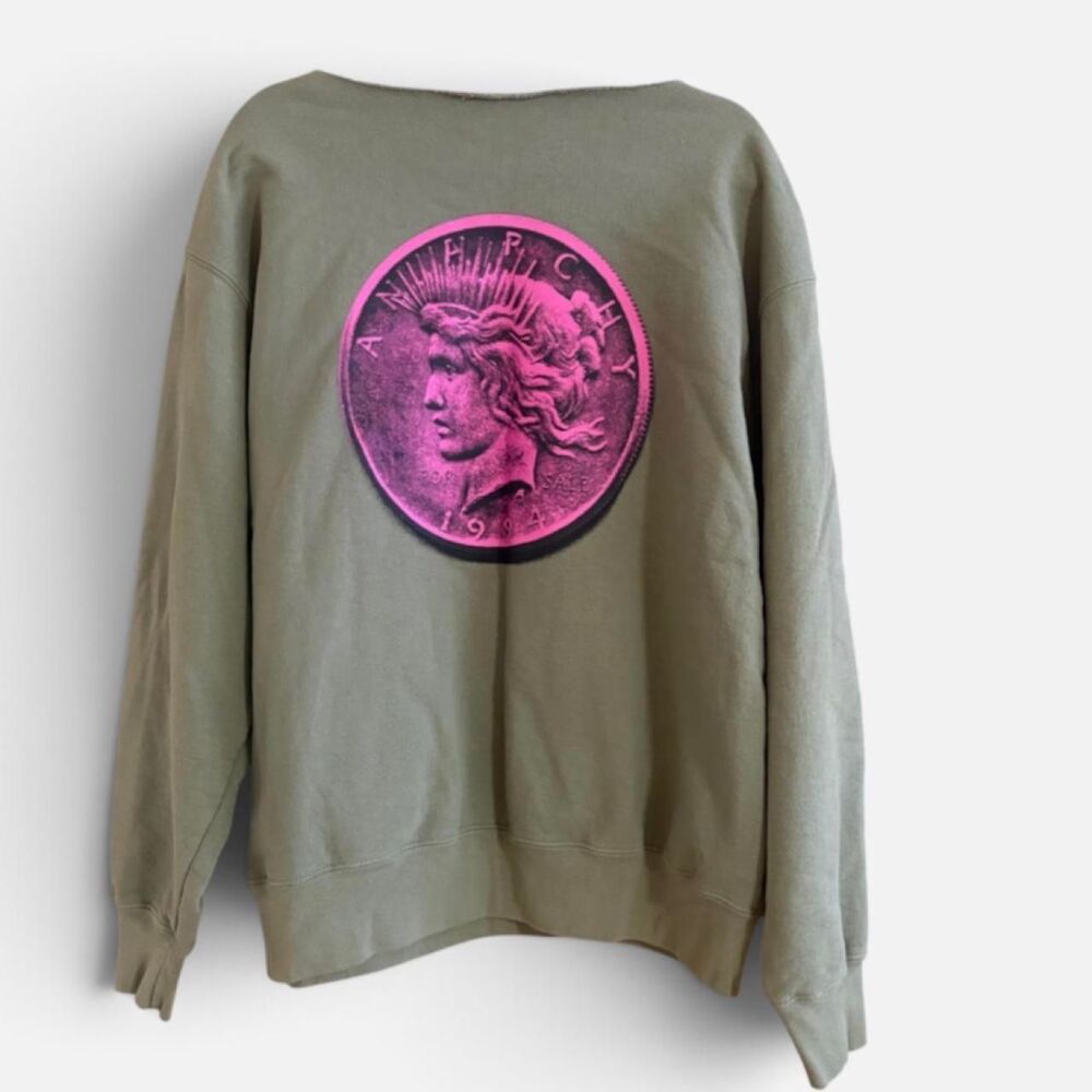 Supreme Men's Green and Khaki Sweatshirt